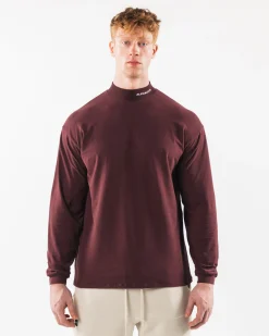 New Brushed Core Mock Neck LS Long Sleeve Shirts