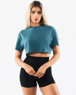 New OT Oversized Crop Tee Women T-shirts & Crops